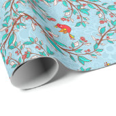 Holly en vogels cadeaupapier (Rol Hoek)