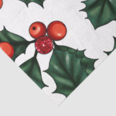 Holly en Winter bessen groen Kerstmis Tissuepapier (Detail)