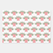 Holly, Evergreen en Red Bow-papierbladen Inpakpapier Vel (Voorkant)