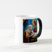 Holly familie kristal glas-in-lood afbeelding magische mok (Voorkant rechts)