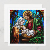 Holly familie kristal glas-in-lood afbeelding save the date (Voorkant / Achterkant)