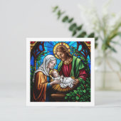 Holly familie kristal glas-in-lood afbeelding save the date (Staand voorkant)