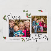 Holly Family vrolijke kerst Kaart (Voorkant / Achterkant)