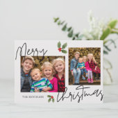 Holly Family vrolijke kerst Kaart (Staand voorkant)