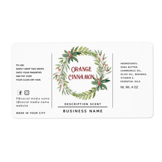 Holly-feestdag met eenvoudig etiket (Voorkant)