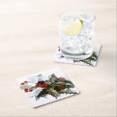 Holly Feestdagen Square Onderzetter (Insitu)