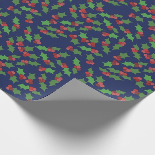 Holly Feestelijke Kerst Cadeaupapier (Hoek)