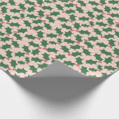 Holly Festive kerstinpakpapier Cadeaupapier (Hoek)
