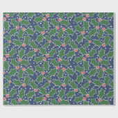 Holly Festive kerstinpakpapier Cadeaupapier (Vlak)