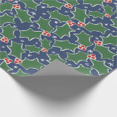 Holly Festive kerstinpakpapier Cadeaupapier (Hoek)