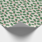 Holly Festive kerstinpakpapier Cadeaupapier (Hoek)
