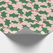 Holly Festive kerstinpakpapier Cadeaupapier (Hoek)