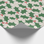 Holly Festive kerstinpakpapier Cadeaupapier (Hoek)