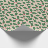 Holly Festive kerstinpakpapier Cadeaupapier (Hoek)