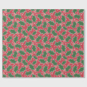 Holly Festive kerstinpakpapier Cadeaupapier (Vlak)
