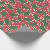 Holly Festive kerstinpakpapier Cadeaupapier (Hoek)