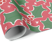 Holly Festive kerstinpakpapier Cadeaupapier (Rol Hoek)