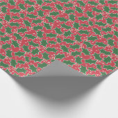 Holly Festive kerstinpakpapier Cadeaupapier (Hoek)
