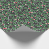 Holly Festive kerstinpakpapier Cadeaupapier (Hoek)