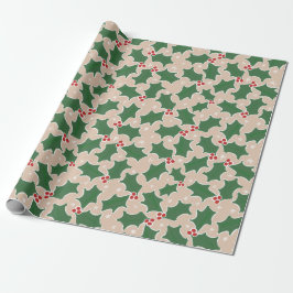 Holly Festive kerstinpakpapier Cadeaupapier
