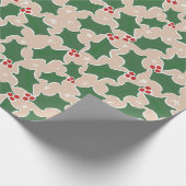 Holly Festive kerstinpakpapier Cadeaupapier (Hoek)