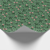 Holly Festive kerstinpakpapier Cadeaupapier (Hoek)