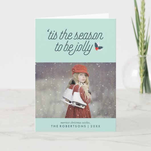 Holly Festive Kerstkaarten Feestdagen Kaart (Voorkant)