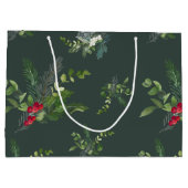 Holly, Fir en Snowflake Forest Green Groot Cadeauzakje (Achterkant)