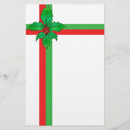 Holly Fleur de lis Briefpapier (Voorkant)
