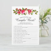 Holly Floral die het beste bruidsspel van het paar Kaart (Staand voorkant)