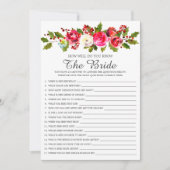 Holly Floral Hoe goed ken jij het bruidspel? Kaart (Voorkant)
