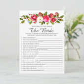 Holly Floral Hoe goed ken jij het bruidspel? Kaart (Staand voorkant)
