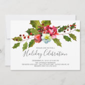 Holly Floral kerstfeestdag Kaart (Voorkant)