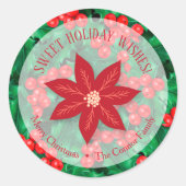 Holly Floral kersthomemade Holiday Baking Ronde Sticker (Voorkant)