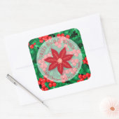 Holly Floral kersthomemade Holiday Baking Vierkante Sticker (Envelop)