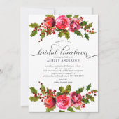 Holly Floral Vrijgezellenfeest Luncheon Kaart (Voorkant)