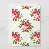 Holly Floral Vrijgezellenfeest Luncheon Kaart (Achterkant)