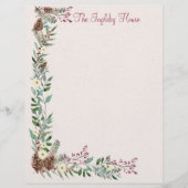 Holly Forest Kerstmis 8,5 "x 11" briefpapier Briefhoofd (Voorkant)