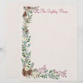 Holly Forest Kerstmis 8,5 "x 11" briefpapier Briefhoofd (Voorkant / Achterkant)