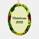Holly Foto Lijst gepersonaliseerd ovaal ornament (Achterkant)