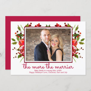 Holly Foto met Kerstmis Zwangerschap Aankondiging 