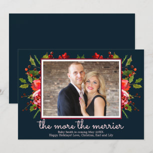 Holly Foto met Kerstmis Zwangerschap Aankondiging