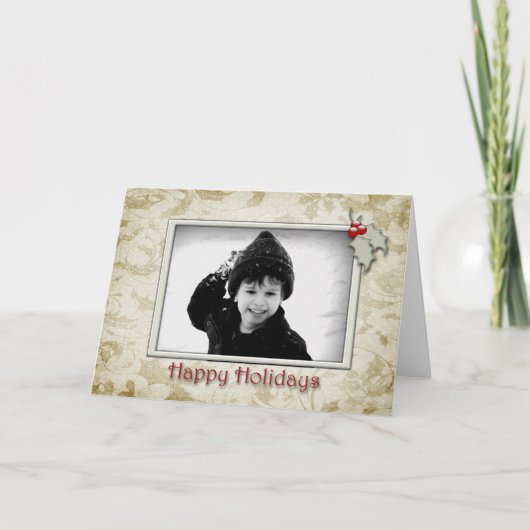 Holly-fotokaart Feestdagen Kaart (Voorkant)