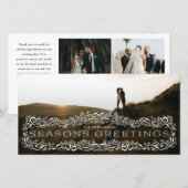 Holly Framed Seasons Greetings Photo Holiday Card (Voorkant / Achterkant)