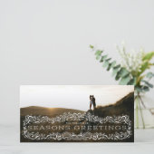 Holly Framed Seasons Greetings Photo Holiday Card (Staand voorkant)