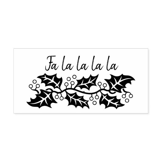 Holly Garland Christmas Art Stamp Rubberstempel (Afrduk)