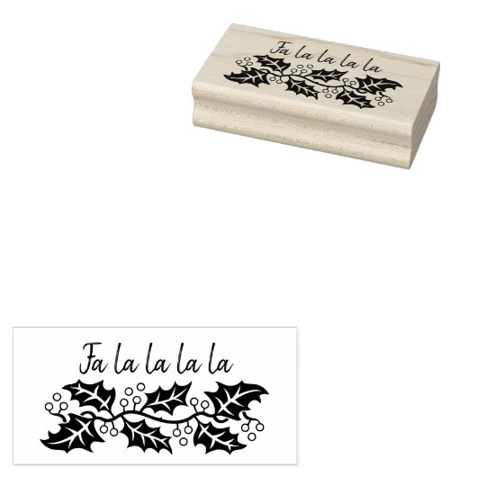 Holly Garland Christmas Art Stamp Rubberstempel (Gestempeld)