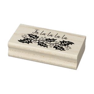 Holly Garland Christmas Art Stamp Rubberstempel