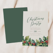 Holly Garland Elegant Kerstfeest Uitnodiging