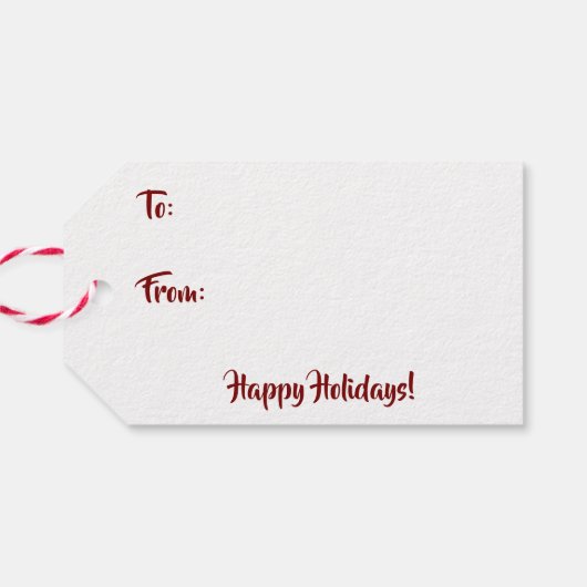 Holly Garland Merry & Bright Cadeaulabel (Achterkant Horizontaal)